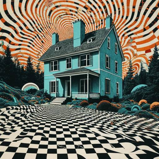 Psychedelic Vintage House Collage