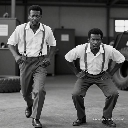 Dynamic Black and White Warehouse Scene