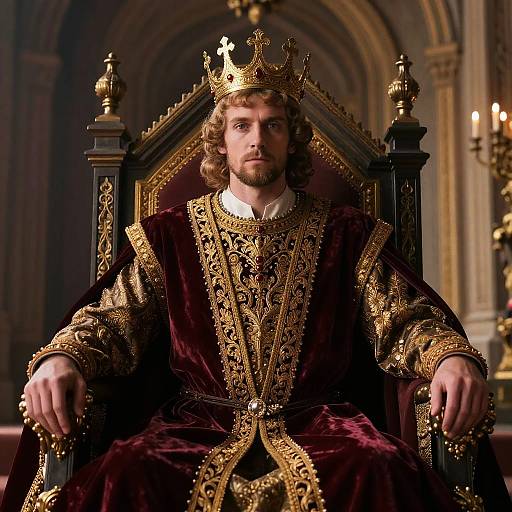 Elegant Medieval King's Royal Mantle