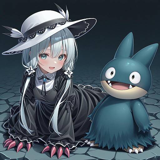 Illustration of Munchlax, pokemon in the style of Kawai ritsu (rits meg)