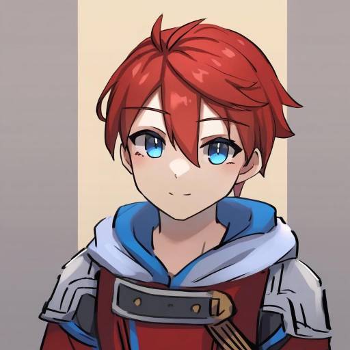 Illustration of Adol christin, ys in the style of Miya (miyaruta)
