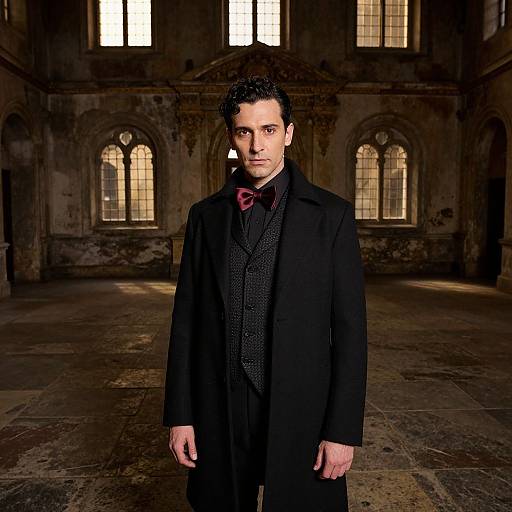 Elegant Man in Historic European Setting