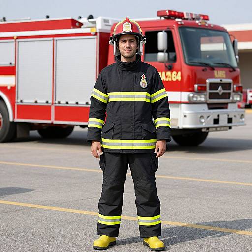 Firefighter in Fire Truck Costume