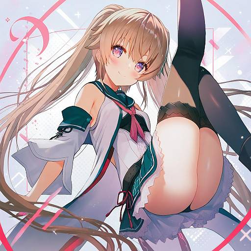 Illustration of Arisaka mashiro, ao no kanata no four rhythm in the style of Hanato (seonoaiko)