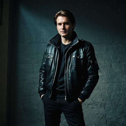 Man in 1980s Style Leather Jacket