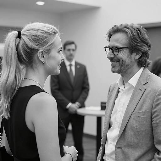 Candid Black-and-White Conversation