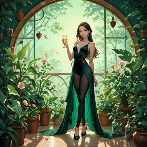 Elegant Dancer in a Lush Garden Elegant Dancer in a Lush Garden