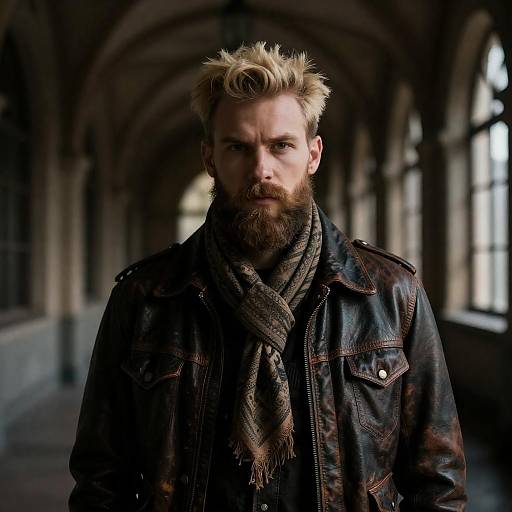 Dramatic Portrait of Bearded Man