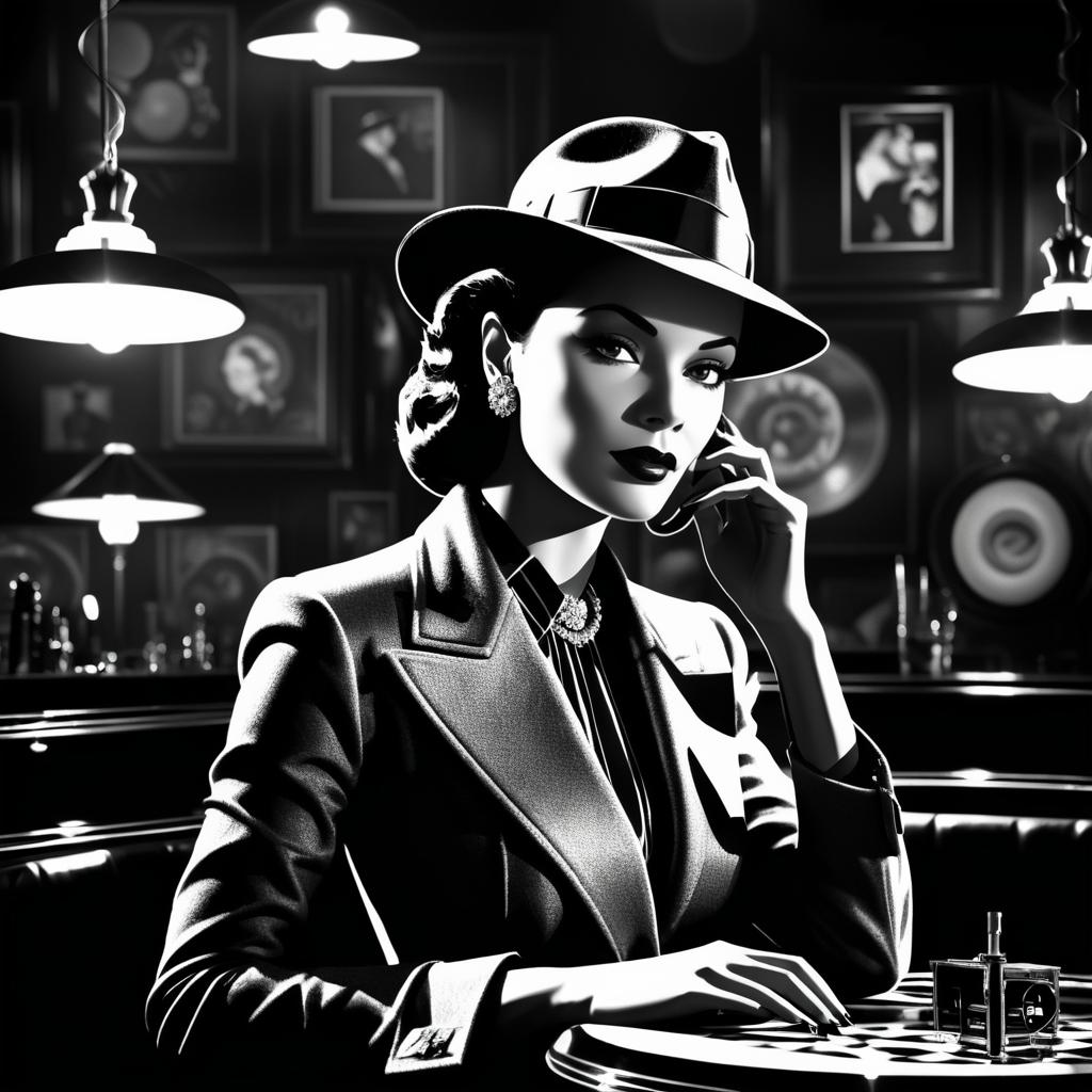 Glamorous Film Noir Detective Collage