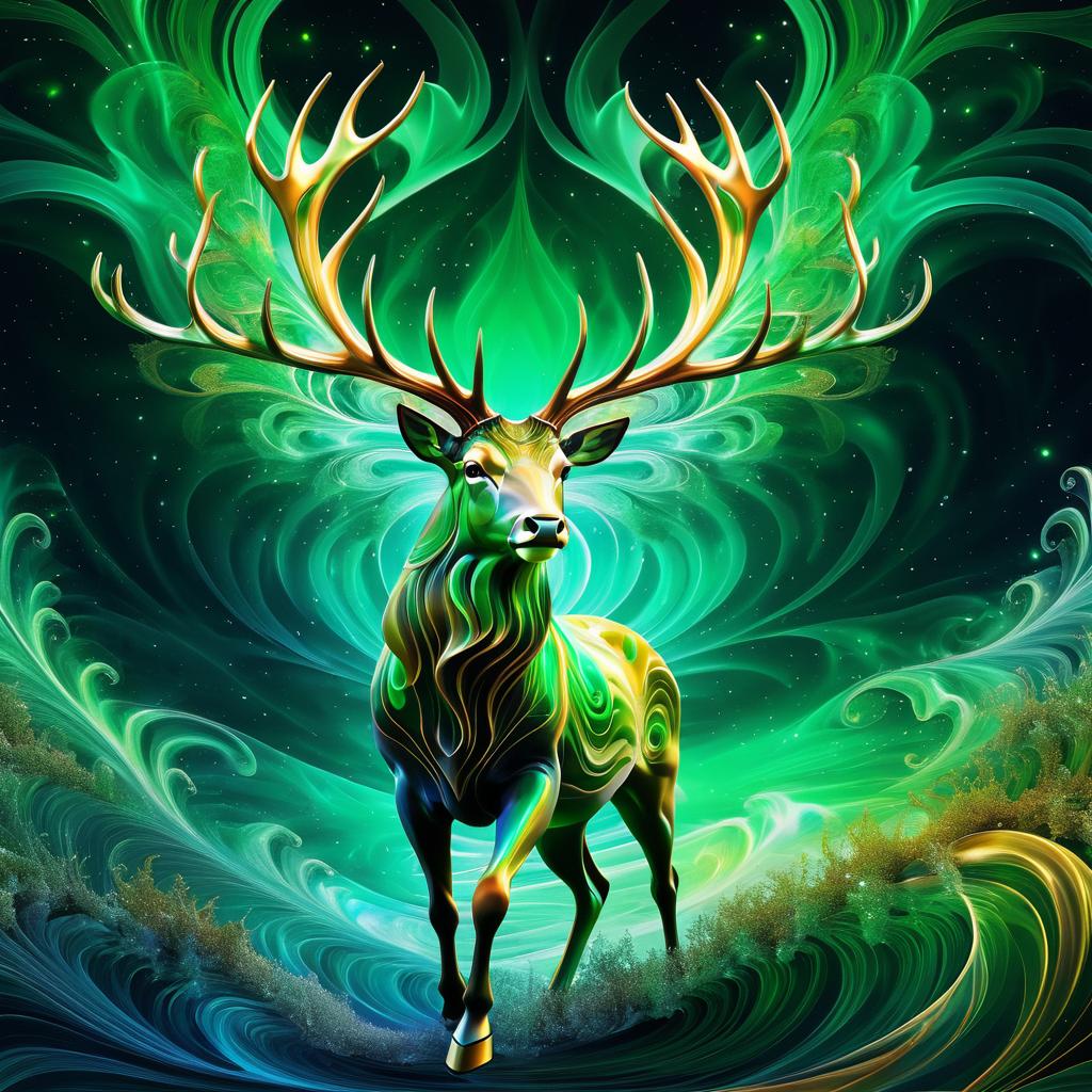 Majestic Stag in Ethereal Surrealism