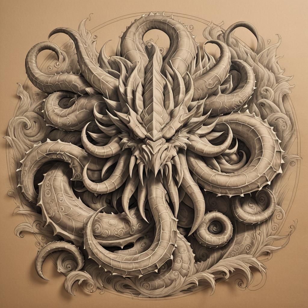 Epic Kraken Sketch in Fantasy Style