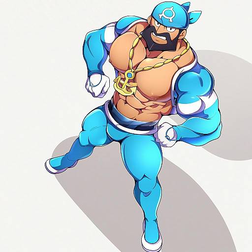 Illustration of Archie (pokemon), pokemon in the style of Baba (baba seimaijo)