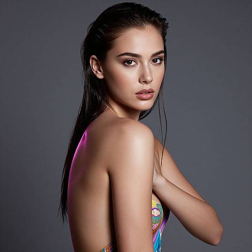 Photorealistic Supermodel Portrait with Painted Body