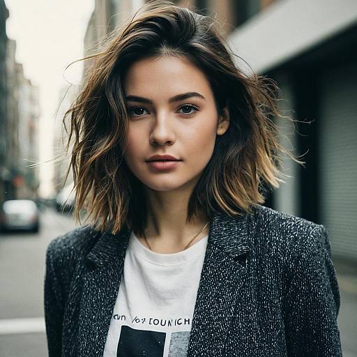 Urban Fashion Editorial: Textured Layers Hairstyle