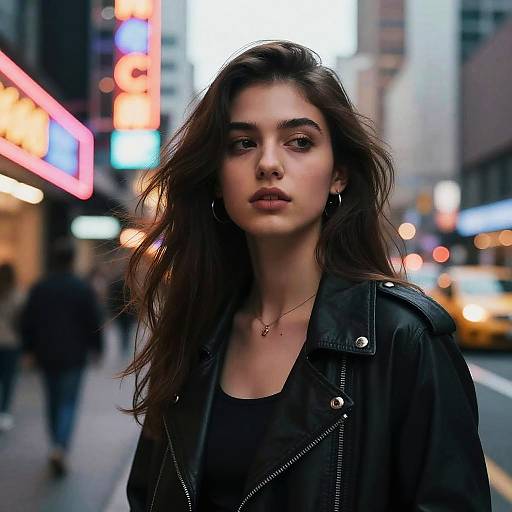 Urban Neon Portrait of a Young Woman