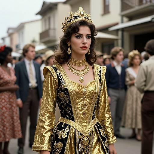 Regal Woman in 1980s Vintage Street