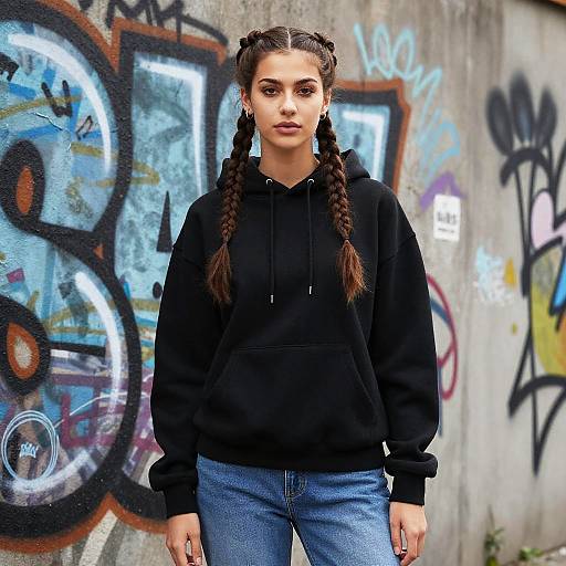 Two-Strand Braids Urban Fashion Portrait