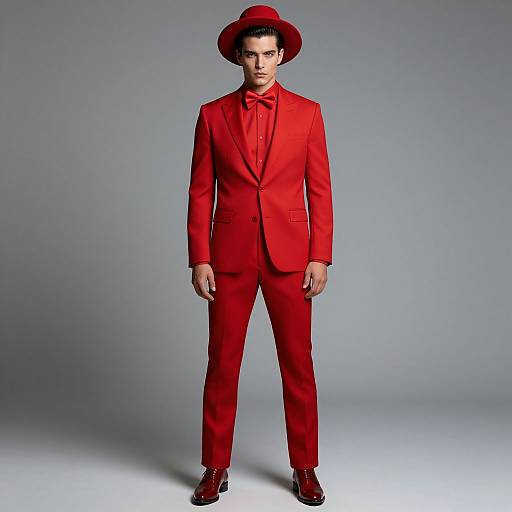 Stylish Male Model in Red Outfit