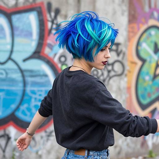 Vibrant Blue Pixie Street Style