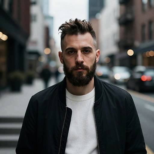 Cinematic Moody Portrait of Faux-Hawk Man