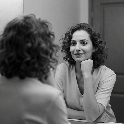 Reflective Moment: Portrait in Black and White