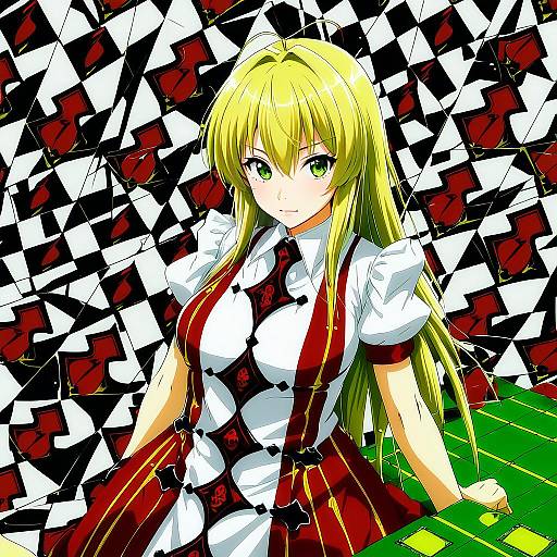 Illustration of Asia argento, high school dxd in the style of Kuro chairo no neko