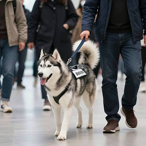 Siberian Husky Service Dog Guiding
