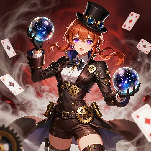Steampunk Anime Conductor with Orbs