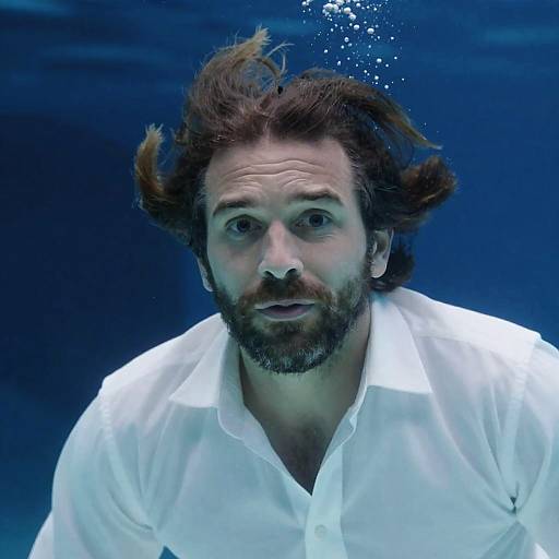 Underwater Portrait of a Middle-Aged Man