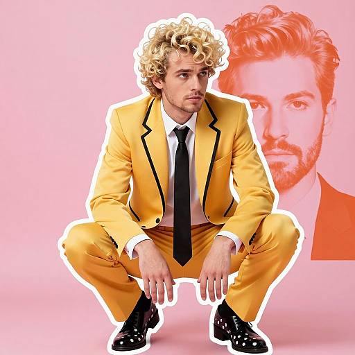 Stylish Man in Bright Colored Suit