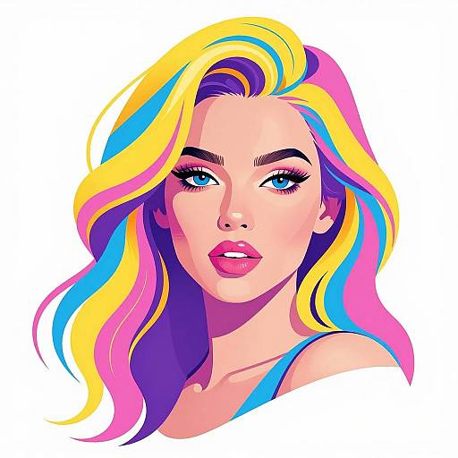 Vibrant Pop Art Portrait of a Woman