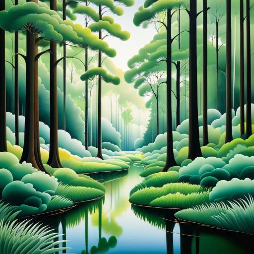 Serene Forest Landscape by O'Keeffe Style