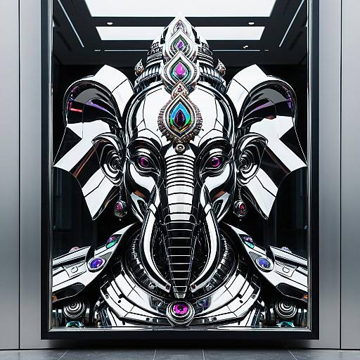 Futuristic Robot Ganesha Sculpture