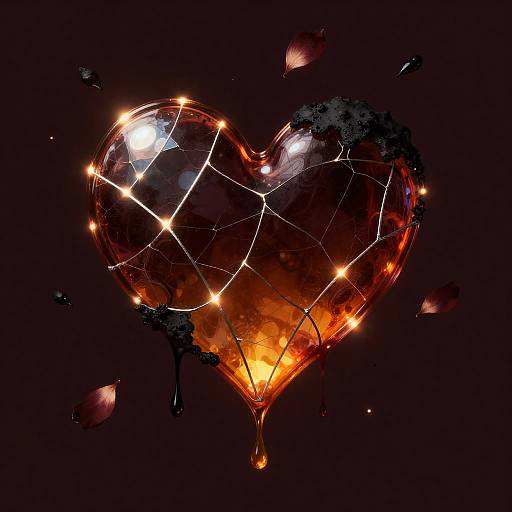 Molten Heartbreak: Shattered Glass Tears