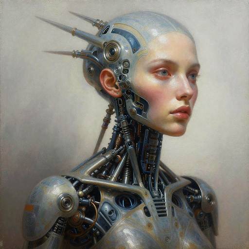 Hyper-Realistic Biomechanical Woman Art
