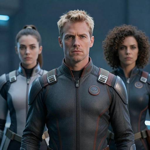 Futuristic Armor: Three Powerful Figures