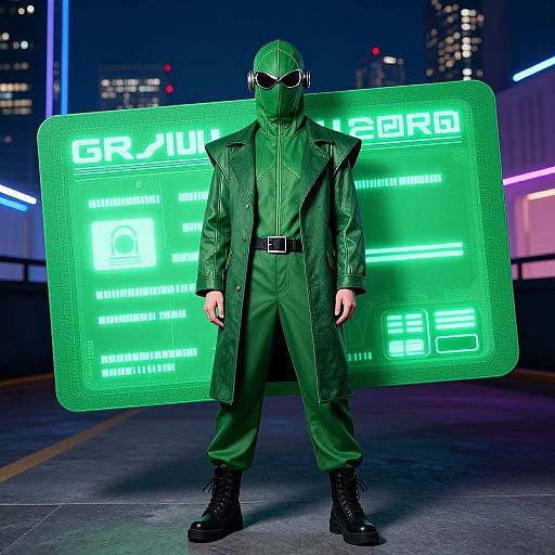 Futuristic Green Card Costume Outfit
