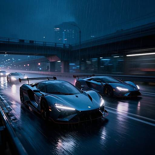 Cyberpunk Neon Racing on Elevated Highways