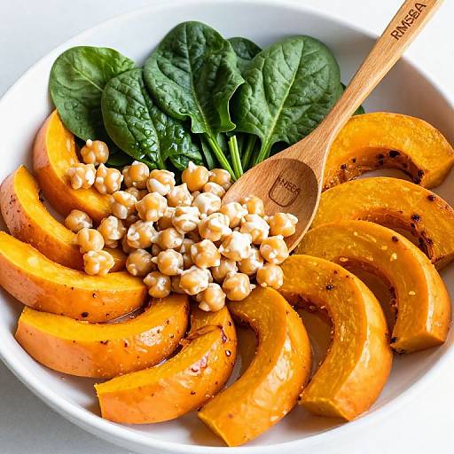 Colorful Roasted Squash Spinach Salad