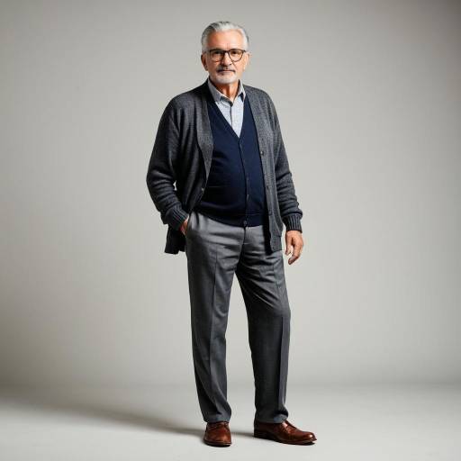 Elderly man in cardigan and formal attire