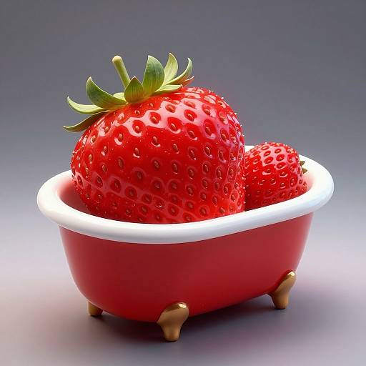 Strawberry Bathtub Art Design