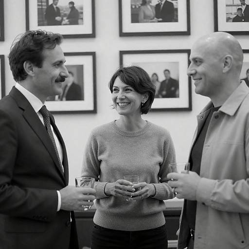 Candid Black and White Group Photograph