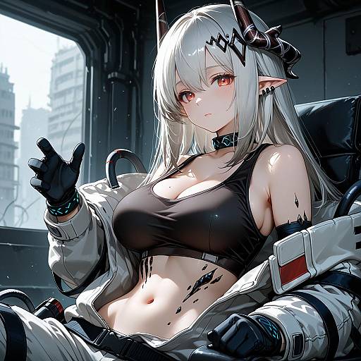 Illustration of Mudrock (elite ii) (arknights), arknights in the style of Ruuto (sorufu)