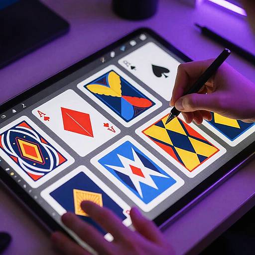 Digital Designer Creating Unique Playing Cards