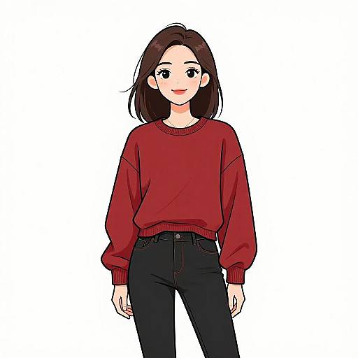 Smiling Woman in Casual Style