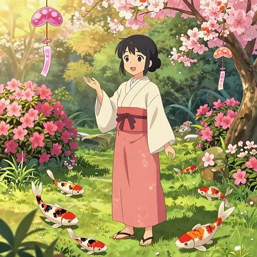 Watarase Piro Kemono in Whimsical Garden