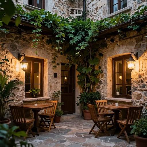 Cozy Rustic Courtyard Evening