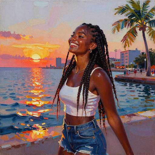 Braided Beauty at Havana Harbor Sunset