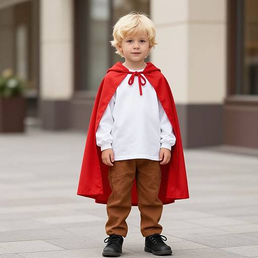 Blonde Boy with Red Cape