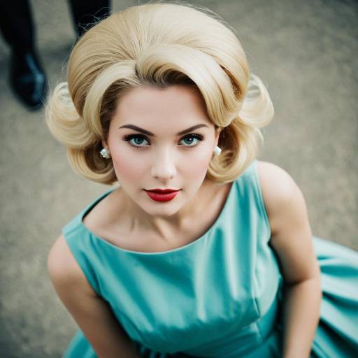 1960s Vintage Woman with Blonde Bouffant Hairstyle